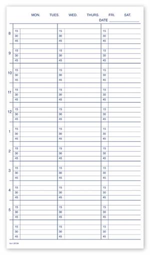 20124 Appt List 3 Col 15 Min 8-6pm 6 1/4 x 11