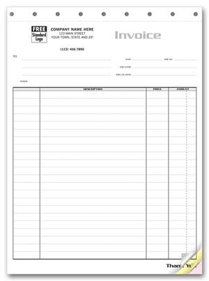 209 Contractor Invoices Itemized Invoices for Large Jobs 8 1/2 x 11