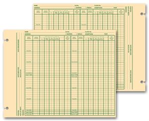 20992 Payroll Forms Loose Leaf 9 1/4 x 11 7/8