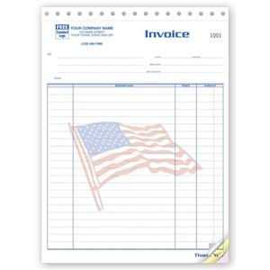 209FLG Job Invoices Large Patriotic 8 1/2 x 11