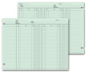 21119 Double Entry Ledger Sheets 9 1/4 x 11 7/8