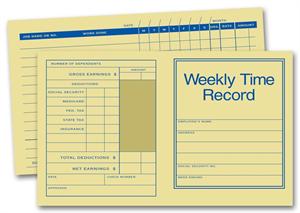 221 Pocket Size Weekly Time Records 7 x 4 1/4