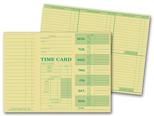 225 Weekly Time Card Tag Stock 10 3/8 x 7 3/4