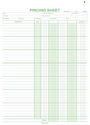 235 Pricing Sheets 8 1/2 x 11