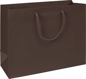 Premium Chocolate Matte Paper Bags Euro-Shoppers 13 x 5 x 10