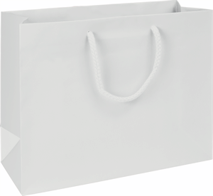 Premium White Paper Bag Matte Euro-Shoppers 13 x 5 x 10