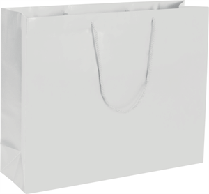 50 Premium White Matte Paper Bags Euro-Shoppers 20 x 6 x 16