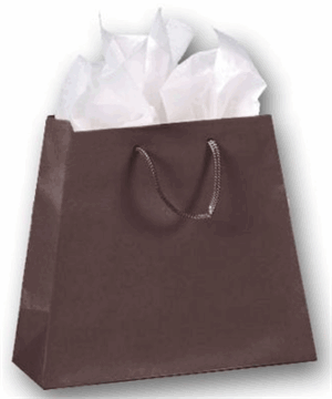 Chocolate Matte Laminated Inverted Trapezoid Euro-Shoppers 7 1/2 x 10 x 4 x 8 3/4