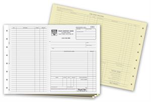 245 Work Orders Side Stub with Carbons 11 x 8 1/2