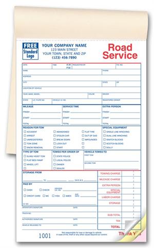 2525 Service Orders Road Towing Booked Small Format 5 1/2 x 8 1/2