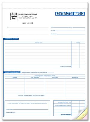 253 Contractor Invoices Classic 8 1/2 x 11