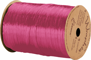 263-2-19 Pearlized Hot Pink Wraphia Ribbon 1/4