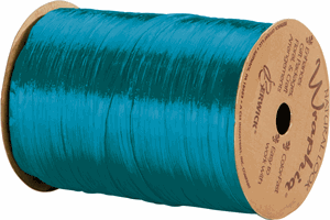 263-2-48 Pearlized Aqua Wraphia Ribbon 1/4