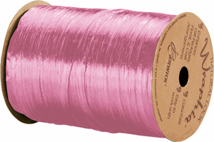 Pearlized Azalea Pink Wraphia Ribbon 1/4