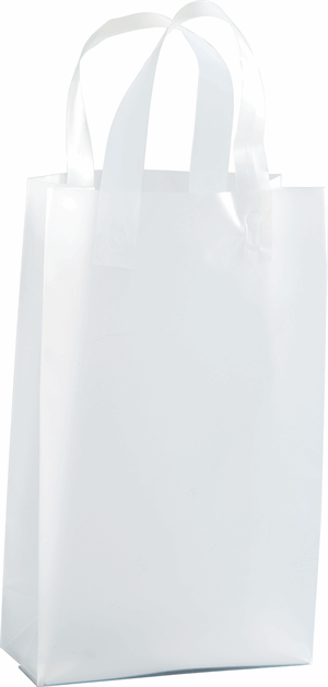 250 Clear Frosted High Density Flex Loop Shoppers 7 1/4