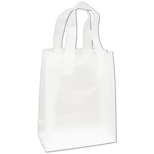 Clear Frosted High Density Flex Loop Shoppers Bag 8 x 4 x 10
