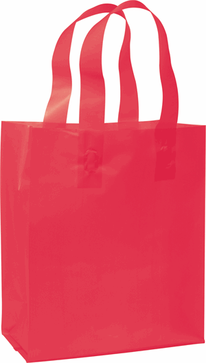 250 Red Frosted High Density Shoppers 8 x 4 x 10