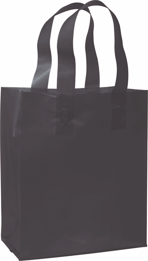 250 Black Frosted High Density Shoppers 8 x 4 x 10