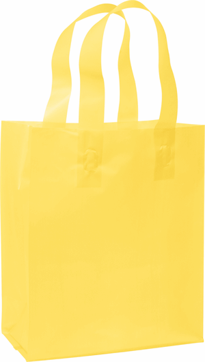 250 Yellow Frosted High Density Shoppers 8 x 4 x 10