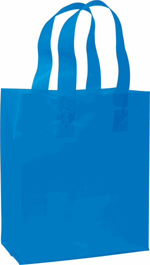 250 Blue Frosted High Density Shoppers 8 x 4 x 10