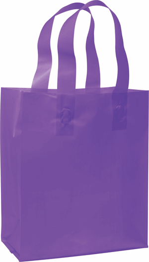 250 Grape Frosted High Density Plastic Bags Shoppers 8 x 4 x 10