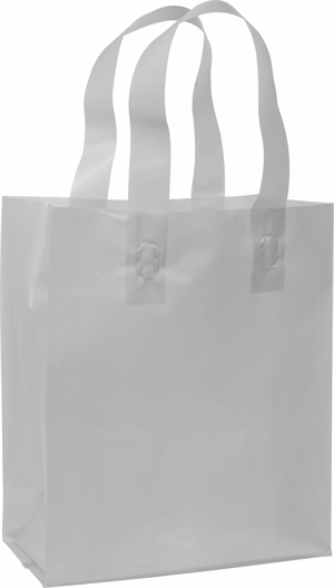250 Silver Frosted High Density Shoppers 8 x 4 x 10
