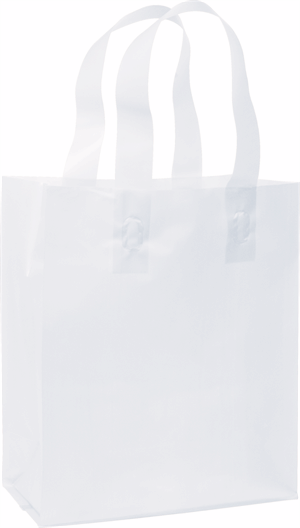 250 White Frosted High Density Shoppers 8 x 4 x 10