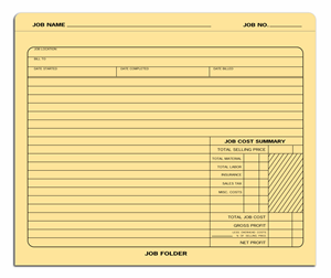 278 Manila Folder Job Folder 10 x 12