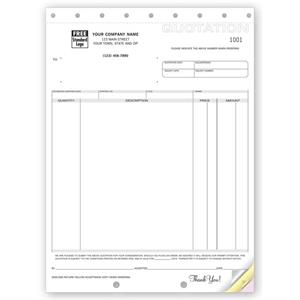 290 Quotation Forms 8 1/2 x 11