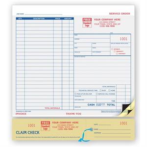 311 Service Orders Carbon Claim Check Large Format 8 1/2 x 9 1/4