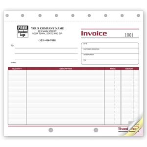 4529 Invoices Lined Small Image 8 1/2 x 7