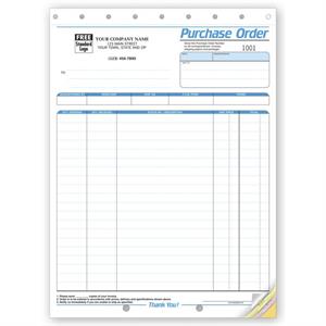 4586 Purchase Orders Large Format Multi-Color 8 1/2 x 11