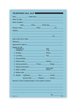 518 Telephone Call Slip 5 1/2 x 8 1/2