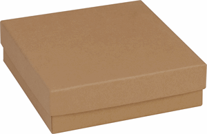 Natural Kraft Jewelry Boxes 3 1/2 x 3 1/2 x 1