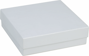 White Krome Gloss Paper Jewelry Boxes 3 1/2 x 3 1/2 x 1