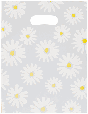 Daisy Frosted Plastic Merchandise Gift Bags 9 x 12