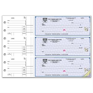 53222DS High Security 3 On A Page Business Size Checks Side Tear Voucher 12 15/16 x 9