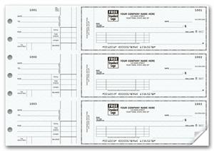 53222N 3 On A Page Business Size Checks with Side Tear Vouchers 12 15/16 x 9