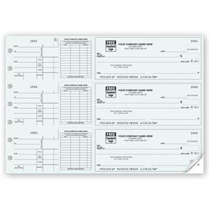 53224N 3 On A Page End Stub Voucher Check 12 15/16 x 9