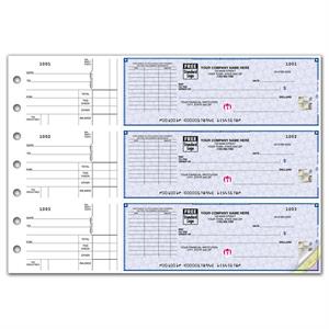 53225DS - 53225HS High Security 3-On-A-Page Business Size Checks with Choice of Voucher 12 15/16 x 9