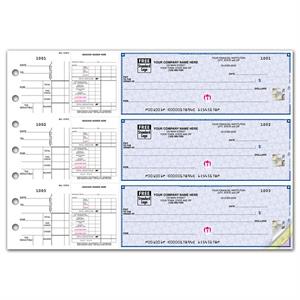 53226DS 3 On A Page Payroll & Disbursement Check Side Tear Vouchers 12 15/16 x 9