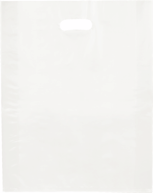 54-1215-FHD9 White Frosted High Density Merchandise Bags 12 x 15