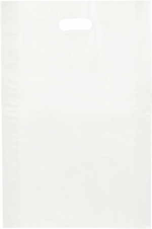 55-14321-FHD9 White Frosted High Density Merchandise Bags 14 x 3 x 21