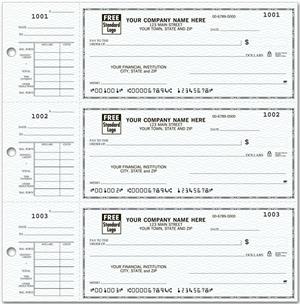 56300N 3 On A Page Compact Size Checks with Side Tear Voucher 6 x 2 3/4