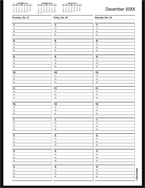 TIME1 TimeScan 1 Column Wirebound Book 15 Minute Intervals 7am-5pm With Extra Hour 8 1/2 x 11