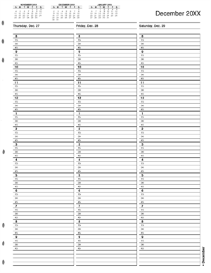 TIME20 TIMESCAN 1 Column Looseleaf Pages 15 Minute Intervals 8am-10pm With Extra Hour 8 1/2 x 11