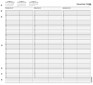 TIME30 TimeScan 2 Column Looseleaf Pages 15 Minute Interval 7am-9pm With Extra Hour 12 x 11