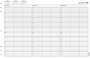 TIME42 TimeScan 3 Column Looseleaf Pages 15 Minute Interval 7am-5pm 17 x 11