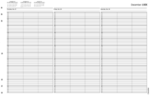 TIME48 TimeScan 3 Column Looseleaf Pages 10 Minute Interval 7am-7pm 17 x 11
