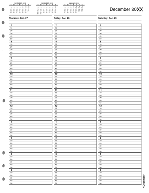 TIME4 TIMESCAN Looseleaf Pages 1 Column 10 Minute Intervals 7am-5pm  8 1/2 x 11